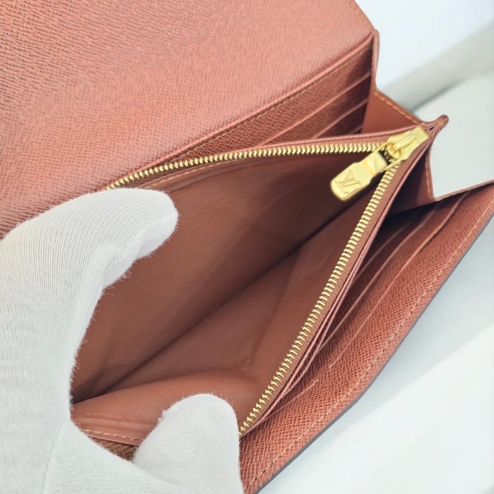 ✨️Authentic Louis Vuitton Sarah Long Wallet Monogram BROWN INTERIOR - Picture 9 of 13